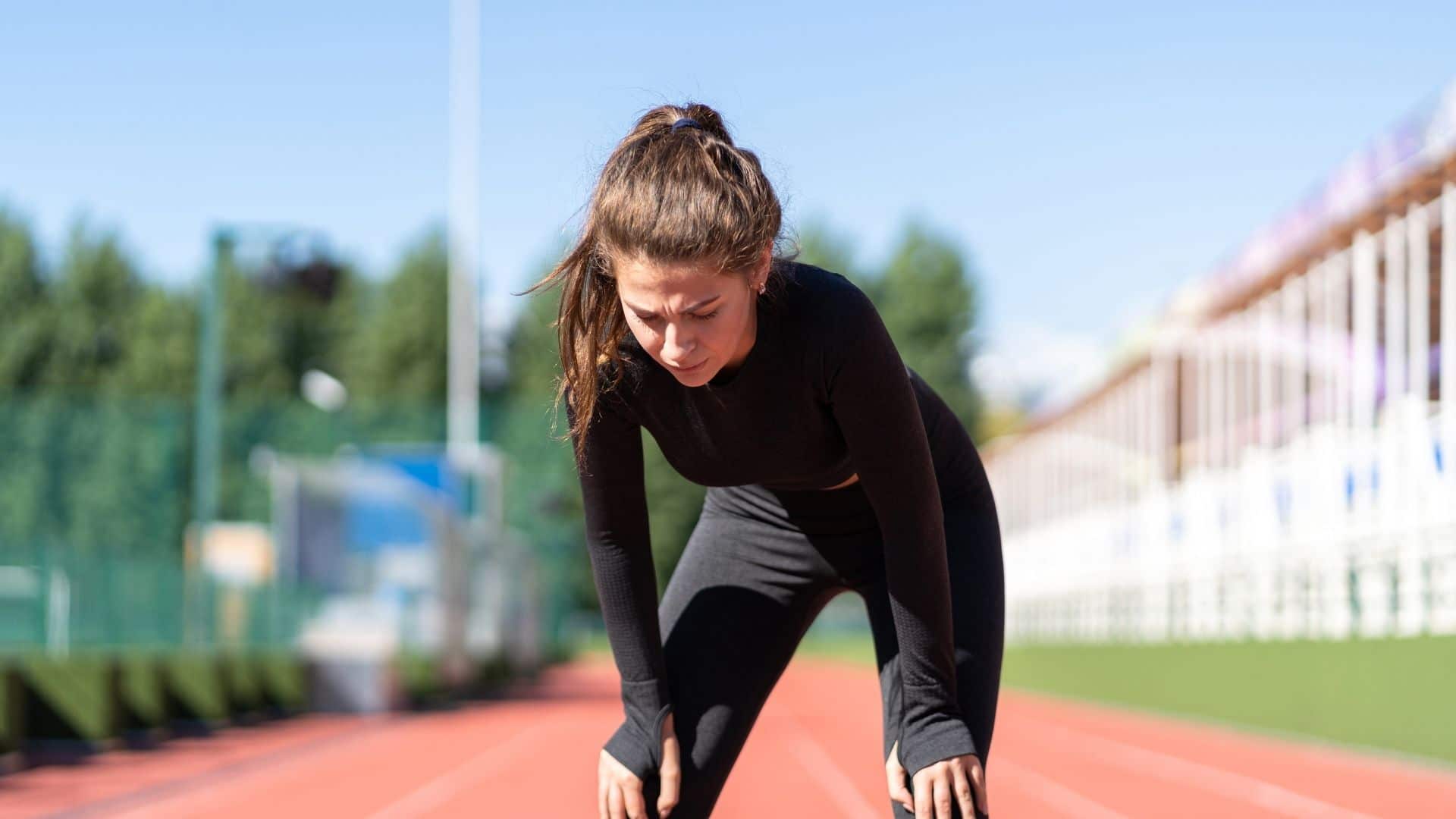 Athlete experiencing visible fatigue during training
