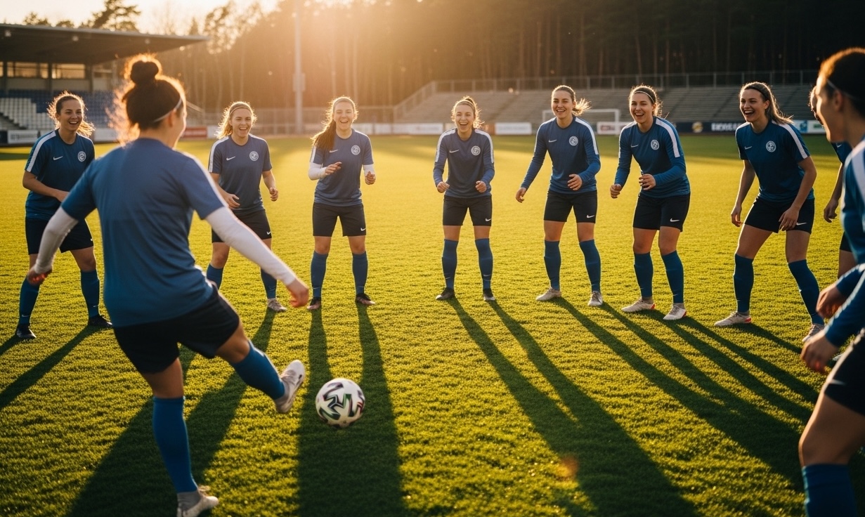 Soccer team on field